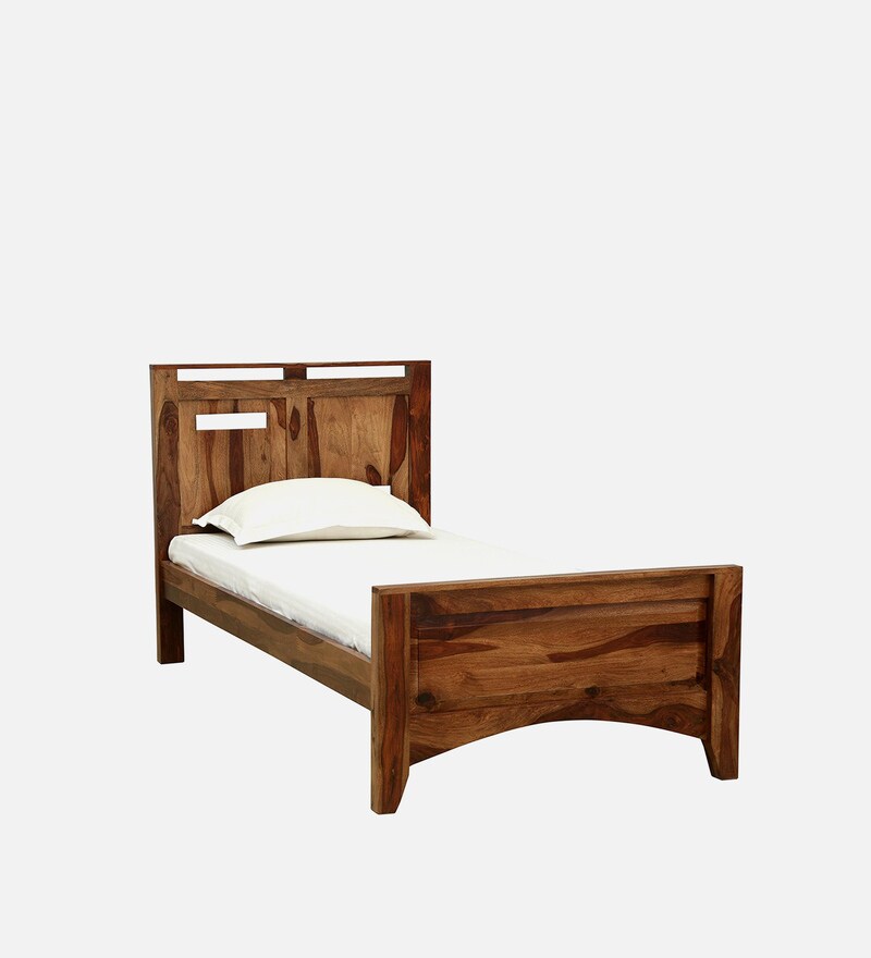 Buy Biscay Solid Wood Single Bed In Rustic Teak Finish By Woodsworth
