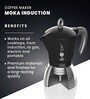 Bialetti Moka Induction Friendly 4 Cup Italian Coffee Maker (Black)