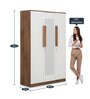 Bianca Engineered Wood 3 Door Wardrobe with Mirror