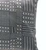 Beige & Black Cotton Jute Geometric Handloom Cushion Cover