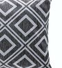Black Cotton Jute Geometric Handloom Cushion Cover