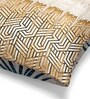 Suzane Earth & Beige Silk Linen Abstract Geometric Reversible Printed Cushion Cover
