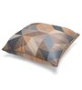 Suzane Earth & Beige Silk Linen Abstract Geometric Reversible Printed Cushion Cover