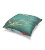 Suzane Mint & Teal Silk Linen Floral Abstract Reversible Printed Cushion Cover