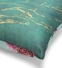 Suzane Mint & Teal Silk Linen Floral Abstract Reversible Printed Cushion Cover