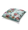 Suzane Mint & Teal Silk Linen Floral Abstract Reversible Printed Cushion Cover