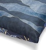 Suzane Navy & Gold Silk Linen Floral Stripe Reversible Printed Cushion Cover
