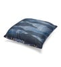 Suzane Navy & Gold Silk Linen Floral Stripe Reversible Printed Cushion Cover