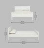 Bergamo Solid Wood Queen Size Bed in Scratch Resistant White Finish