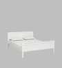 Bergamo Solid Wood Queen Size Bed in Scratch Resistant White Finish