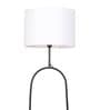 Midwest White Fabric Shade Club Floor Lamp With Metal Base