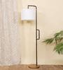 Bianca White Fabric Shade Club Floor Lamp With Metal Base