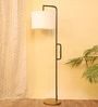 Bianca White Fabric Shade Club Floor Lamp With Metal Base