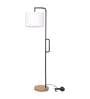 Bianca White Fabric Shade Club Floor Lamp With Metal Base