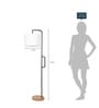 Bianca White Fabric Shade Club Floor Lamp With Metal Base