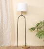 Midwest White Fabric Shade Club Floor Lamp With Metal Base