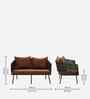 Bibao Rope Sofa Set In Charcoal And Brown Finish