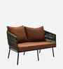 Bibao Rope Sofa Set In Charcoal And Brown Finish