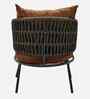 Bibao Rope Sofa Set In Charcoal And Brown Finish