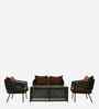 Bibao Rope Sofa Set In Charcoal And Brown Finish