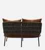 Bibao Rope Sofa Set In Charcoal And Brown Finish