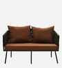 Bibao Rope Sofa Set In Charcoal And Brown Finish