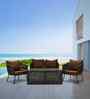 Bibao Rope Sofa Set In Charcoal And Brown Finish