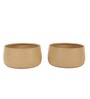 Beige Bowl Textured Planters Set of 2