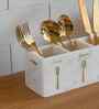 White Marble Big Spoon, Fork, & Knives Holder