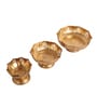 Big Bowl Lotus Cut Urli With Base Set of 3