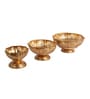 Big Bowl Lotus Cut Urli With Base Set of 3