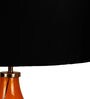 Big Bump Black Fabric Shade Table Lamp with Red Base