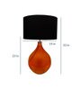Big Bump Black Fabric Shade Table Lamp with Red Base