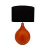 Big Bump Black Fabric Shade Table Lamp with Red Base