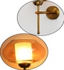 Big Kachori Glass Amber Globe Wall Light Brass Sconce