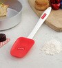 Big Silicon Spoonula Spatula with Plastic Handle (Red)