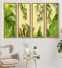 Big Tree Multicolour Canvas Framed Landscape Art Panel Set of 4