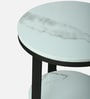 Bigard White Porcelain Top End Table With Black Finish