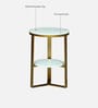 Bigard White Porcelain Top End Table With Gold Finish