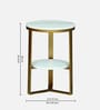 Bigard White Porcelain Top End Table With Gold Finish