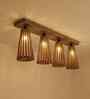 Billet 4 Lights Brown Solid Wood Flush Mounted Ceiling Light