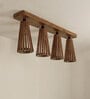 Billet 4 Lights Brown Solid Wood Flush Mounted Ceiling Light