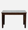 Binche Sheesham Wood 4 Seater Dining Set In Scratch Resistant Provincial Teak Finish With Marble Top