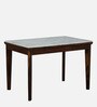 Binche Sheesham Wood 4 Seater Dining Set In Scratch Resistant Provincial Teak Finish With Marble Top