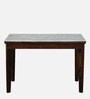 Binche Sheesham Wood 4 Seater Dining Set In Scratch Resistant Provincial Teak Finish With Marble Top
