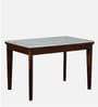 Binche Sheesham Wood 4 Seater Dining Table In Scratch Resistant Provincial Teak Finish With Marble Top