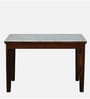 Binche Sheesham Wood 4 Seater Dining Table In Scratch Resistant Provincial Teak Finish With Marble Top