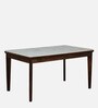 Binche Sheesham Wood 6 Seater Dining Set In Scratch Resistant Provincial Teak Finish With Marble Top