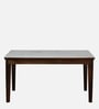 Binche Sheesham Wood 6 Seater Dining Table In Scratch Resistant Provincial Teak Finish With Marble Top