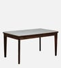 Binche Sheesham Wood 6 Seater Dining Table In Scratch Resistant Provincial Teak Finish With Marble Top